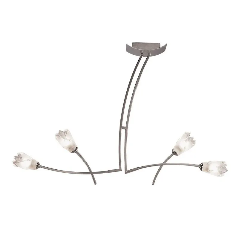 Inspired Lighting Pietra Linear Pendant 2 Arm 4 Light G9, Polished Chrome