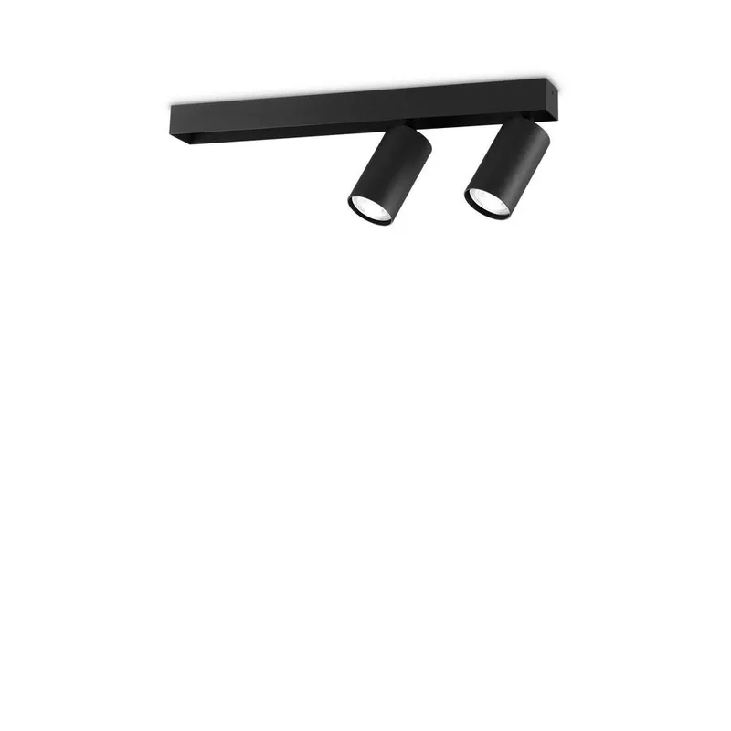 Ideal Lux Lighting Profilo 2 Light Twin Ceiling Spotlight Black
