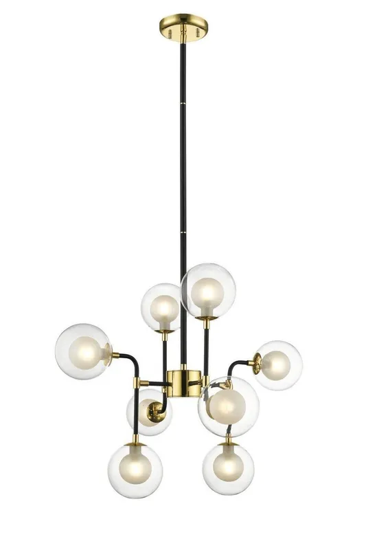 Impex Lighting Remy 8 Light Pendant Ceiling Light Gold Black