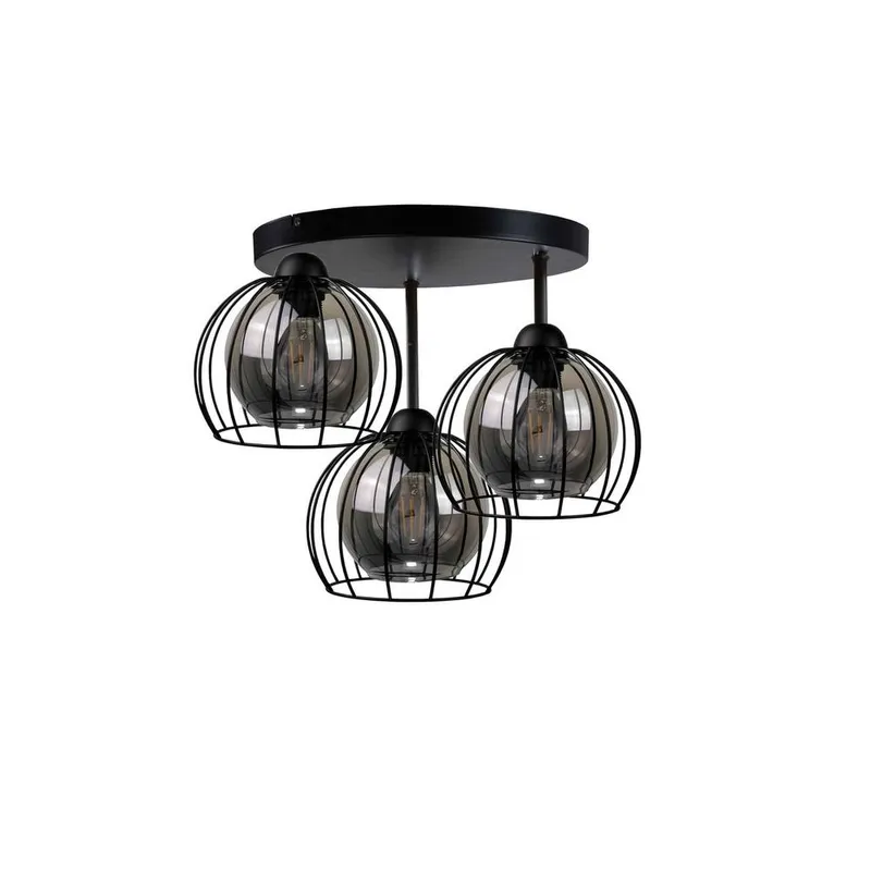 Netlighting Solo Semi Flush Light Black 30cm 3x E27 Black