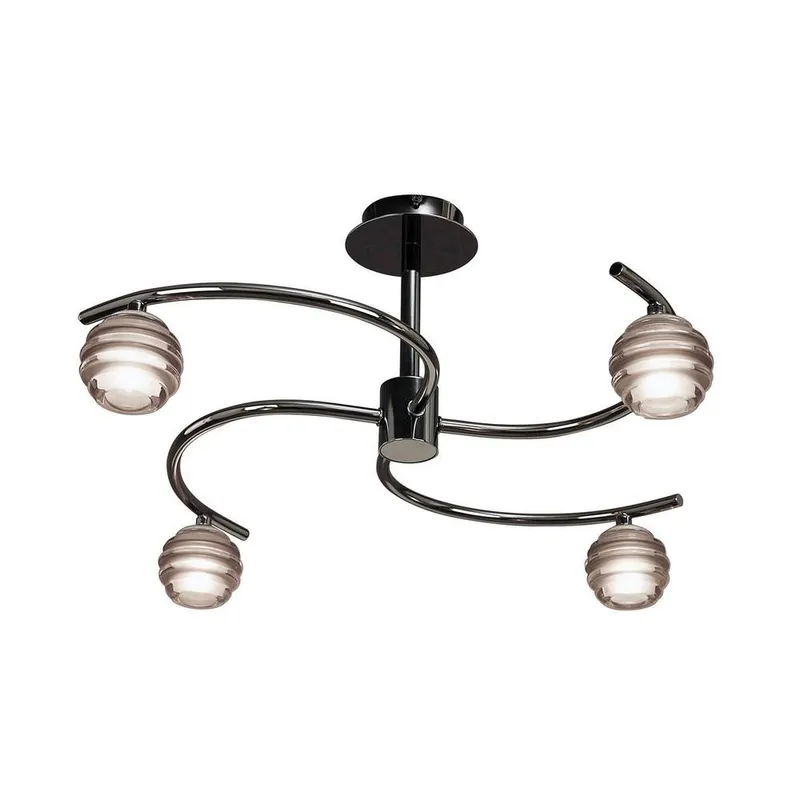 Netlighting Sphere Semi Flush 4 Light G9 Black Chrome Black