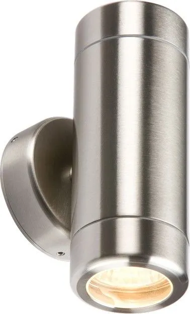 KnightsBridge Fixed IP65 Stainless Steel Indoor Outdoor Double Wall Light