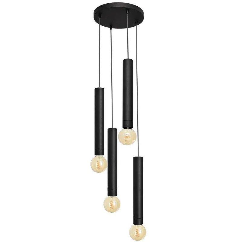Netlighting Tuba Cluster Pendant Ceiling Light Black 30cm Black