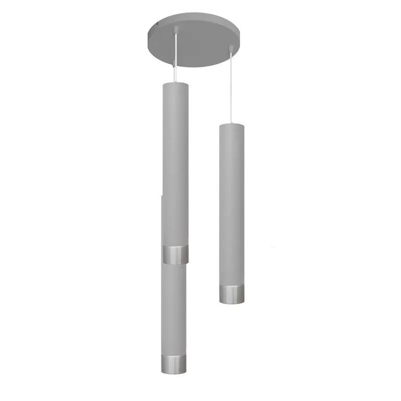 Netlighting Tuba Cluster Pendant Ceiling Light Grey Chrome 30cm Grey