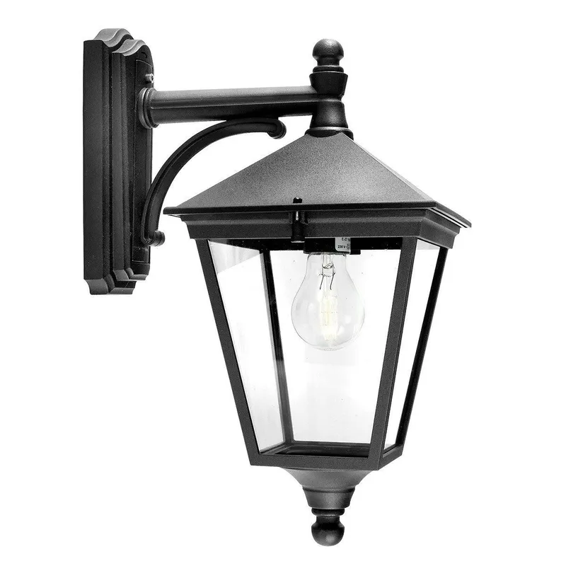 Elstead Lighting Turin 1 Light Outdoor Wall Lantern Light Black IP54, E27