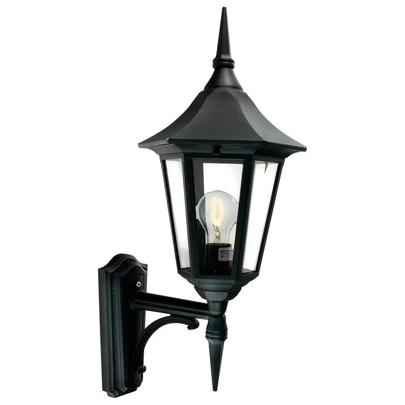 Elstead Lighting Valencia 1 Light Outdoor Wall Lantern Light Black IP54, E27