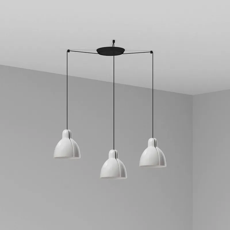 Netlighting Venice 3 Light White Cluster Drop Pendant Lamp White