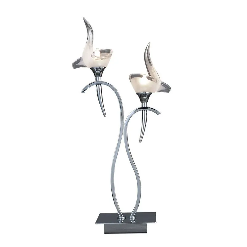 Netlighting Viena Table Lamp 2 Light G9 Polished Chrome in Grey Grey