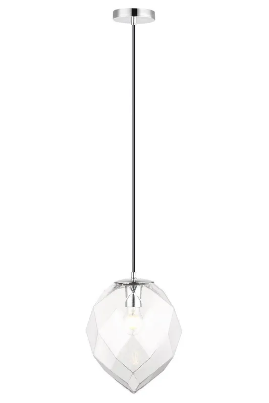 Impex Lighting Zoe 1 Light Clear Glass Black