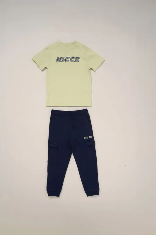 Nicce Boy's 2-Piece T-Shirt & Jogger Set in Green Size: 2-3 Years Green 2-3 Years