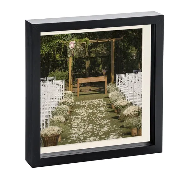 Nicola Spring 10x10" 3D Box Photo Frame 8x8" in Ivory Ivory