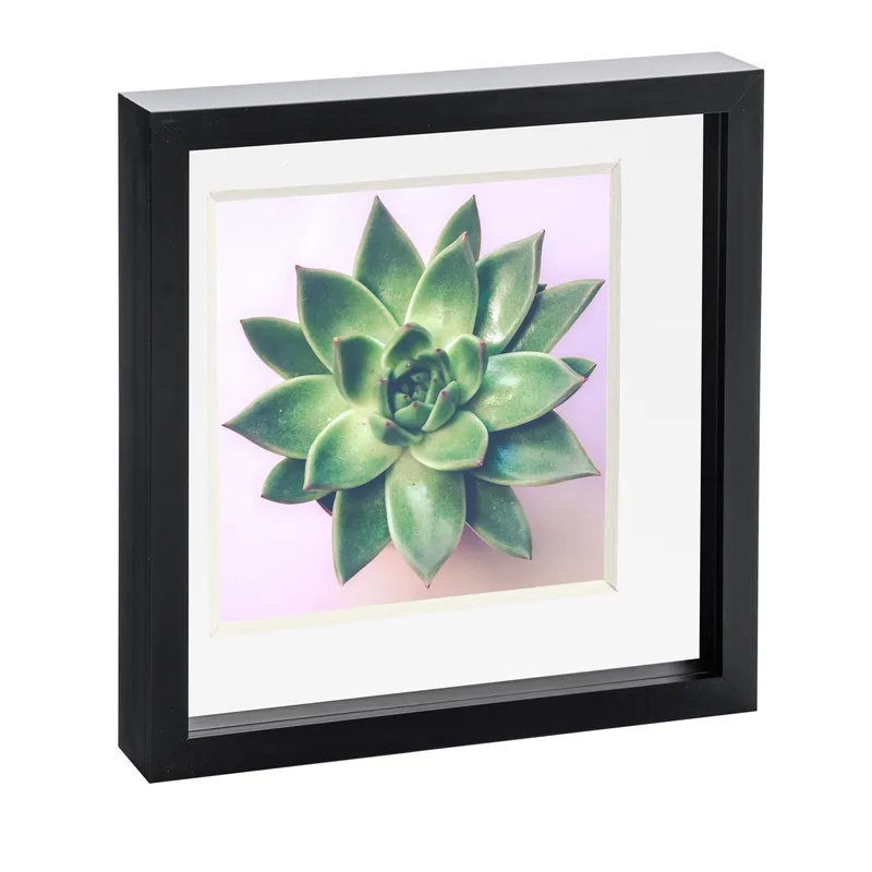 Nicola Spring 10x10" 3D Box Photo Frame 8x8" in White White