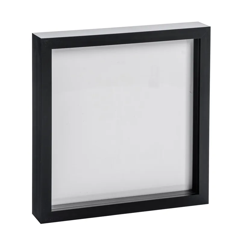 Nicola Spring 10x10" 3D Box Photo Frame in Black Black