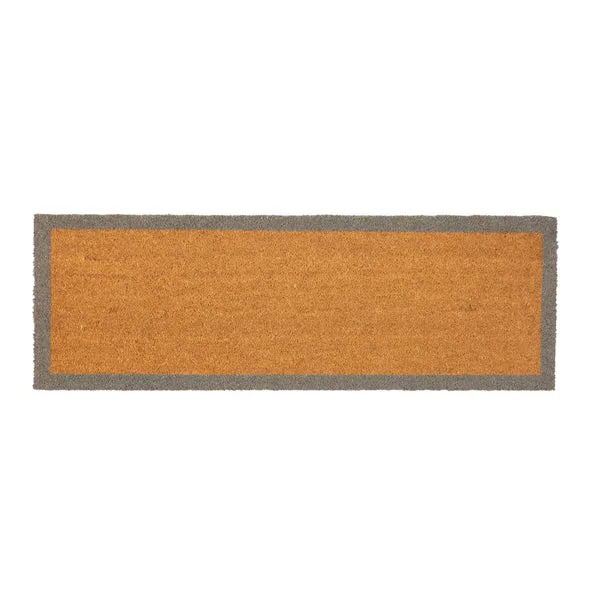 Nicola Spring 120cm x 40cm Grey Border Coir Double Door Mat