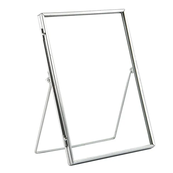 Nicola Spring 6" x 8" Standing Metal Photo Frame - Silver