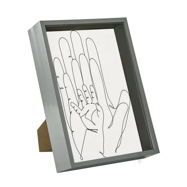 Nicola Spring Deep Box Photo Frame - A4 (8 x 12") in Grey Grey