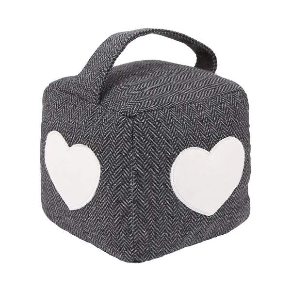 Nicola Spring Heart Herringbone Door Stop