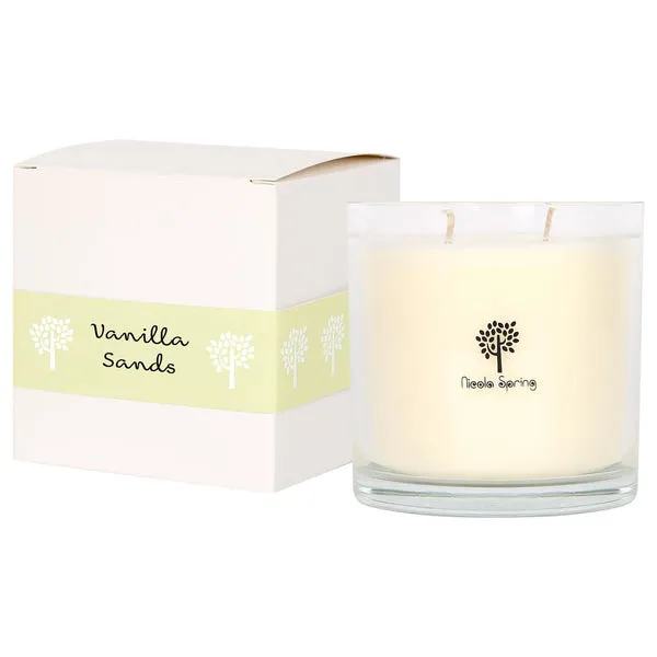 Nicola Spring 400g Soy Wax Scented Candle - Vanilla Sands - Aromatherapy Jar Candle in Clear Clear
