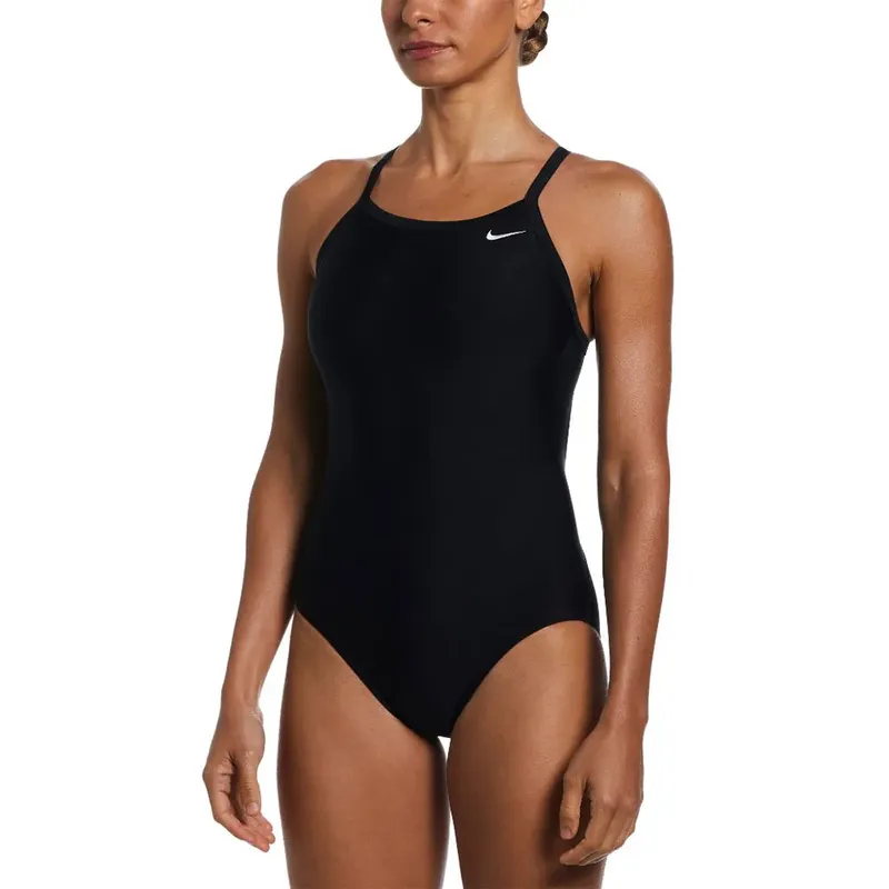 Nike Swim Solid Racerback Swimsuit Black 30 Women