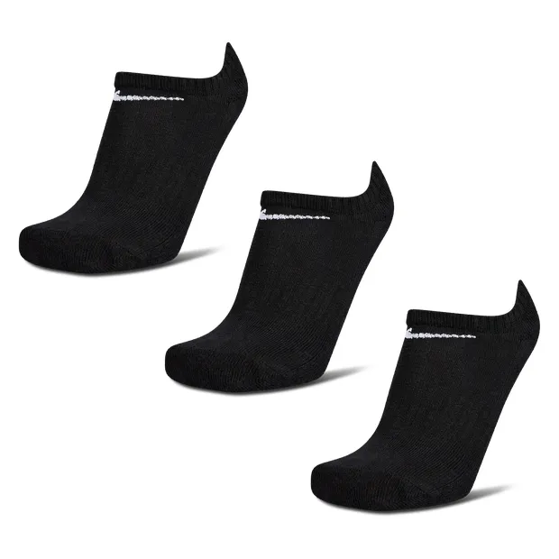 Nike Everyday Lightweight No Show Tennis Socks 3 Pack Unisex - black