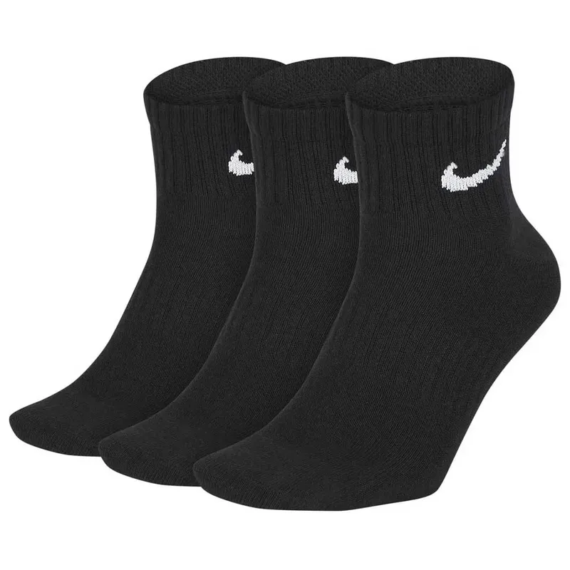 Nike Everyday Lightweight Short Socks 3 Pairs Black / White UK 5-8 Men