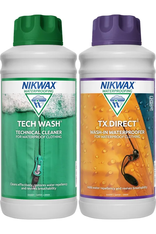 Nikwax Tech Wash and TX.Direct 1 Litre Twin Pack, Clear One Size
