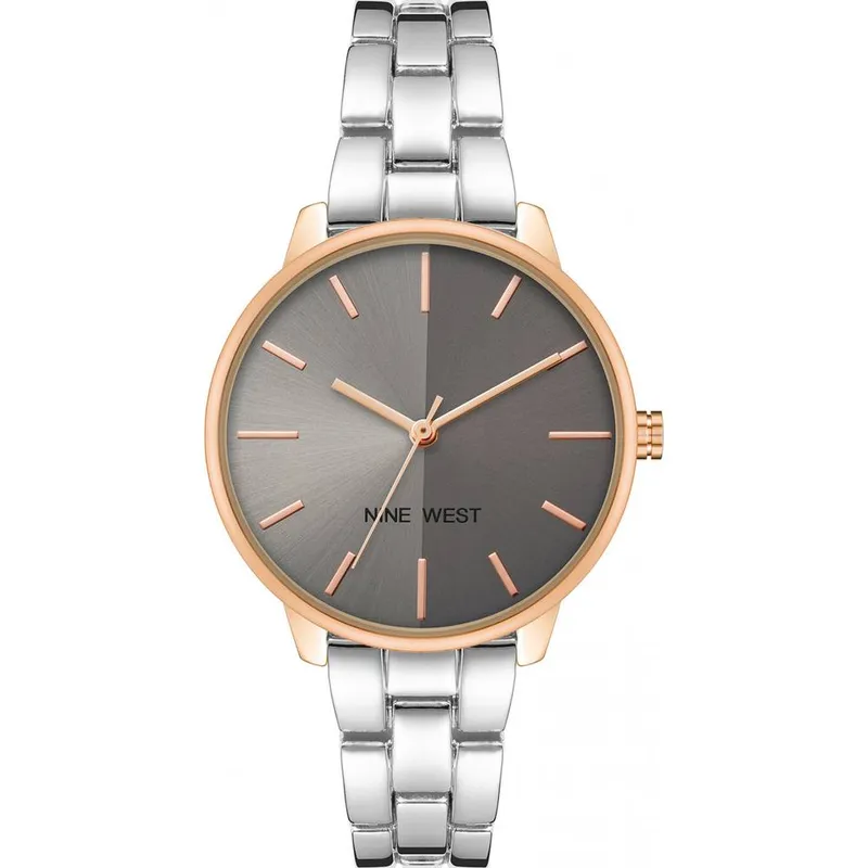 Nine West Women's NW-2683GYRT 34mm Quartz Watch in Silver - Silver