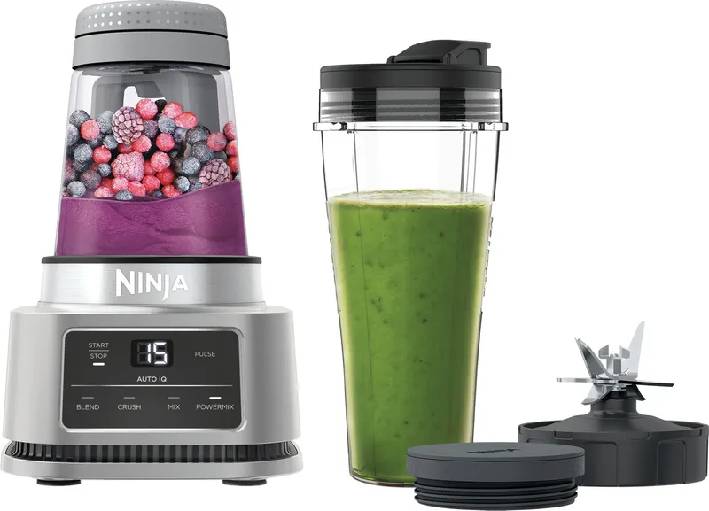 Ninja Foodi Power Nutri 2-in-1 CB100UK 0.7 Litre Blender with 3 Accessories - Silver