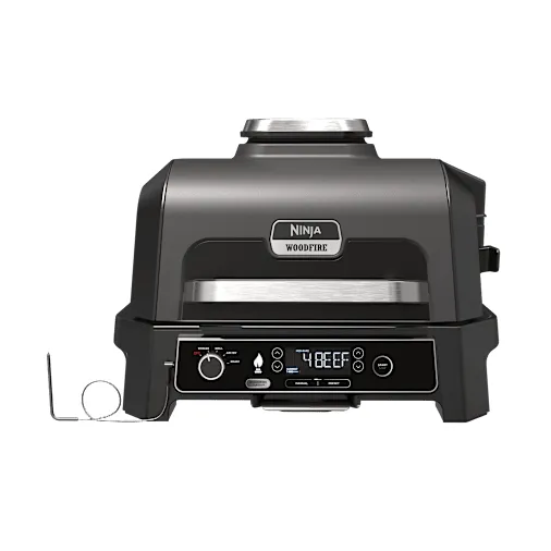 Ninja Woodfire Pro XL Electric Bbq Grill & Smoker in Grey Lid/Black Body OG850UK by SharkNinja
