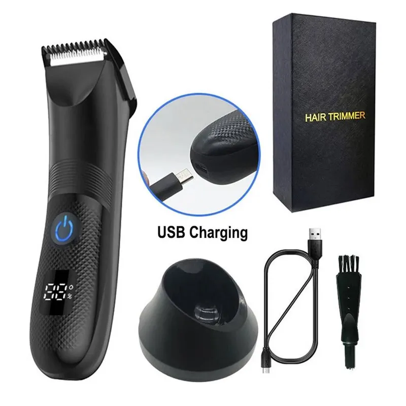 Nordara Waterproof Electric Body Shaver, Men's Hair Ball Trimmer in Black Black