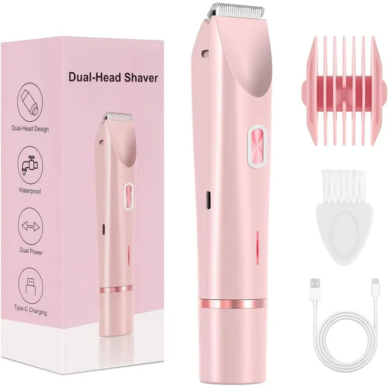 Nordara Women's 2-in-1 Waterproof Lady Electric Shaver Wet Dry Trimmer in Pink Pink