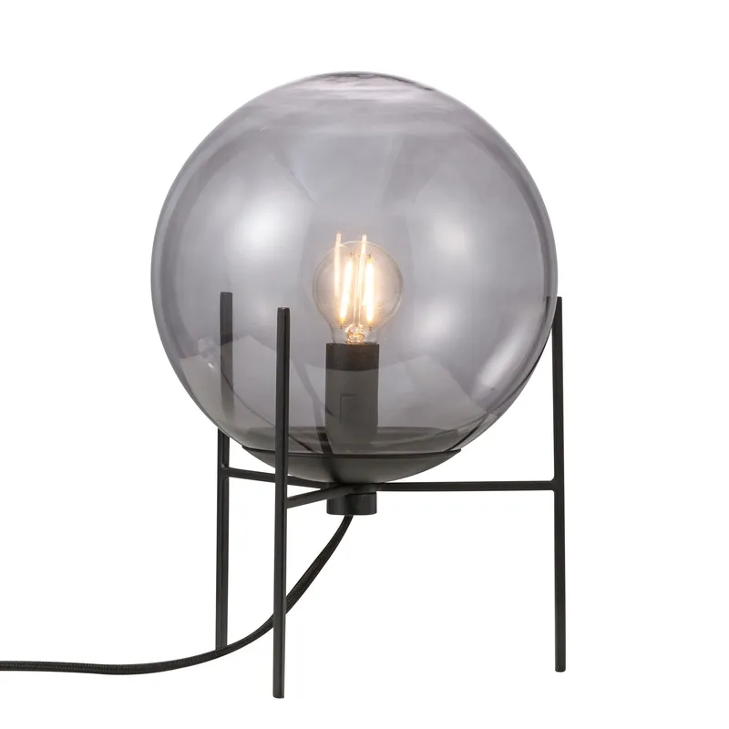 Nordlux Modern Indoor Table Lamp Black Glass E14 Hand Blown - Mains Powered, IP20 Black