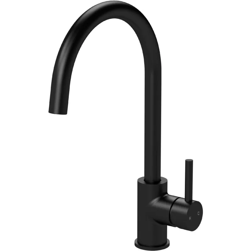 Nuie Kitchen Mono Mixer Tap with 1 Lever Handle, 436mm Matt Black