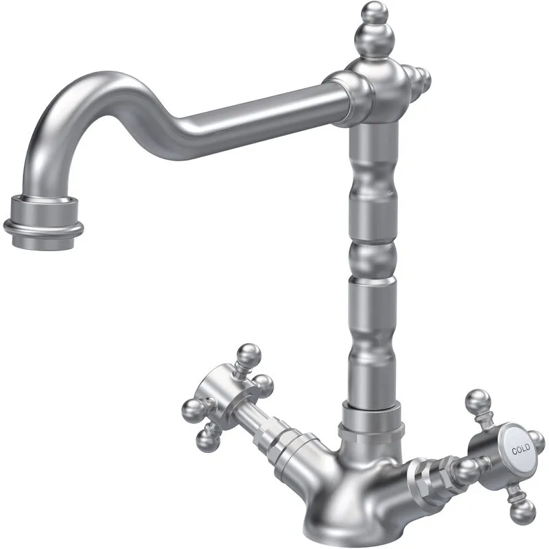 Nuie - Traditional French Classic Mono Sink Mixer Tap - Brushed Nickel
