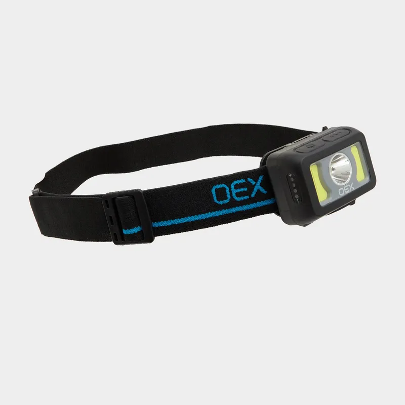 Oex 500L Rechargeable Head Torch, Black