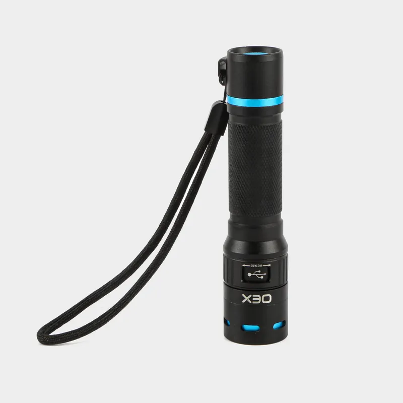 Oex 750 Lumen Rechargeable Torch Black