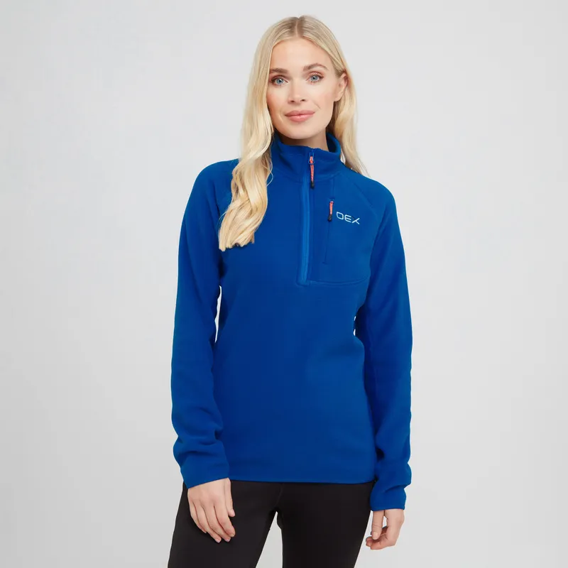 Oex Women's Ardmore Half Zip Fleece, Blue