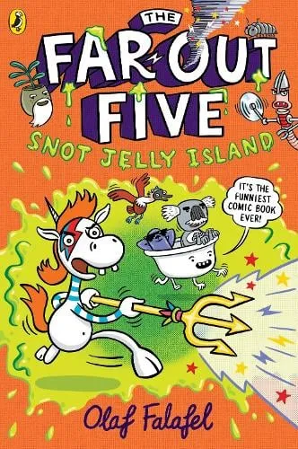 Olaf Falafel The Far-Out Five: Snot Jelly Island Paperback Book Multicolor