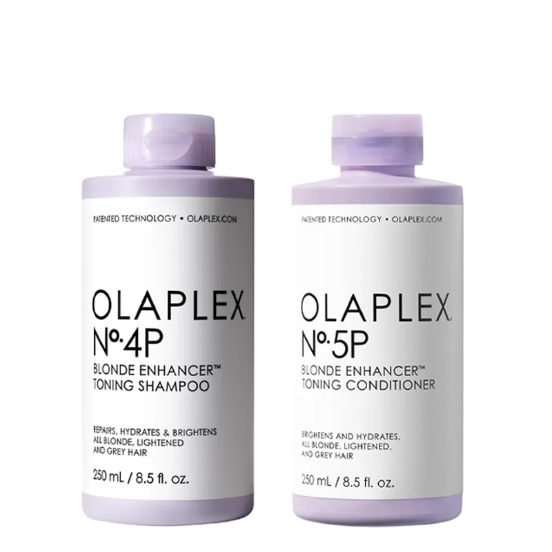 Olaplex No.4P Blonde Enhancer Toning Shampoo and No. 5P Blonde Enhance