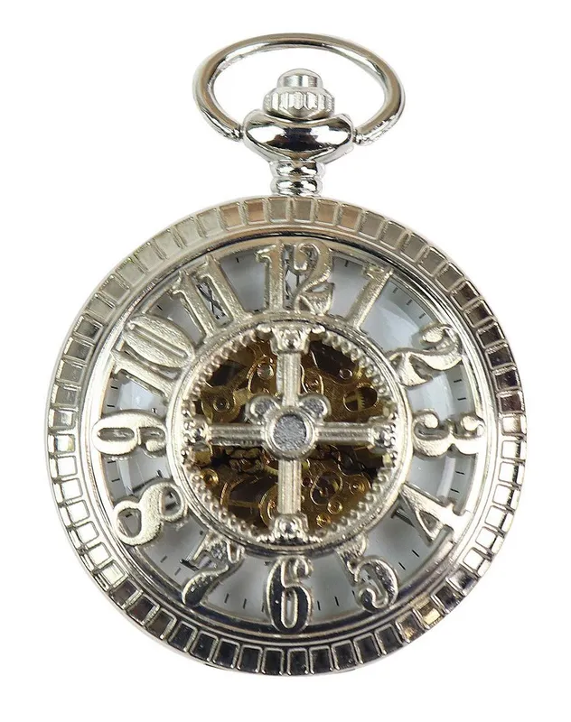 Oliver Tweed Automatic Pocket Watch Mechanical Peaky Blinders Vintage Double Hunter in Silver Silver One Size