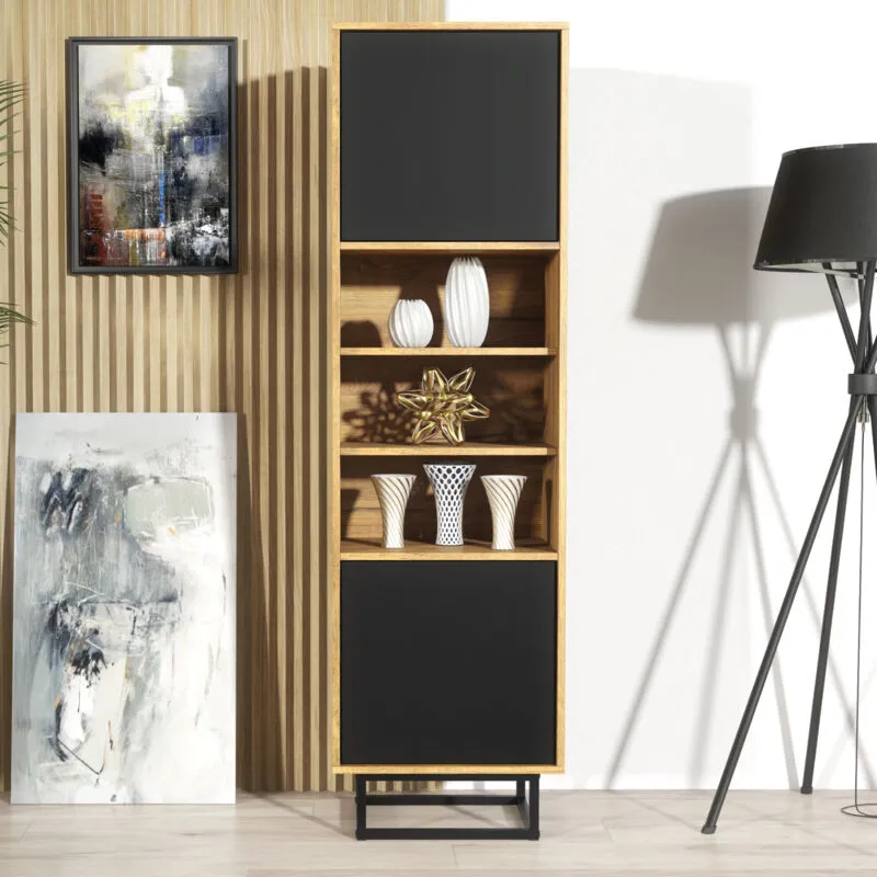 Mex Furniture Ltd Display Cabinet 175cm Loft / Industrial Multicolor