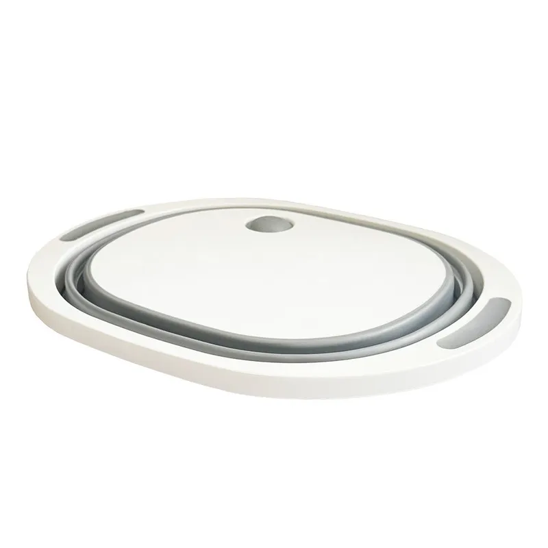 Olpro Collapsible Silicone Folding Bowl with Cutting Board Multicolor