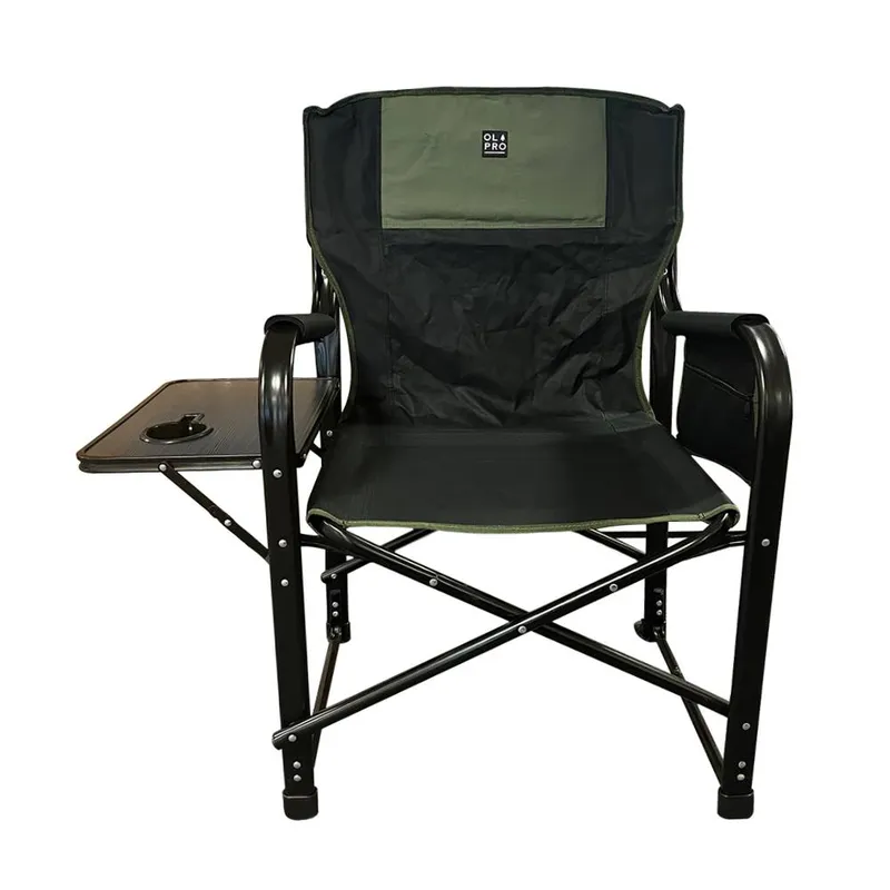 Olpro Folding Camping Chair Green 90cm H X 58cm W X 63cm D