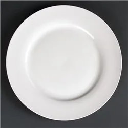 Olympia Lumina Wide Rim Round Plates White 270mm (4 pack)