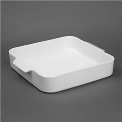 Olympia Whiteware Square Eared Roaster 260x225x50mm (2 pack)