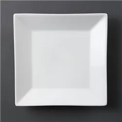 Olympia Whiteware Square Plates Wide Rim 250mm (6 pack)