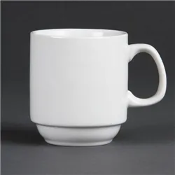 Olympia Whiteware Stacking Mugs 284ml 10oz (12 Pack)