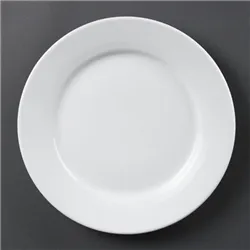 Olympia Whiteware Wide Rimmed Plates 250mm (12 Pack)