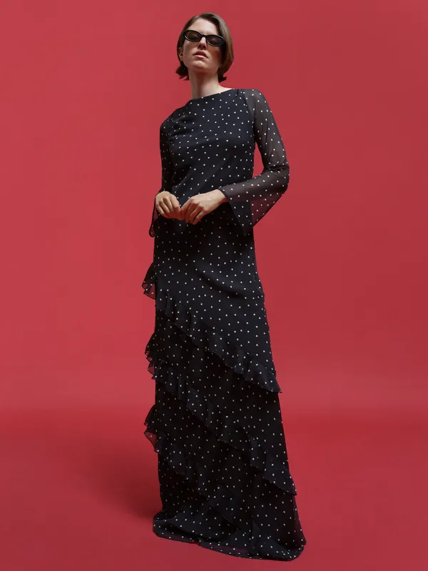 Omnes Bridie Dress in Black Polka Dot