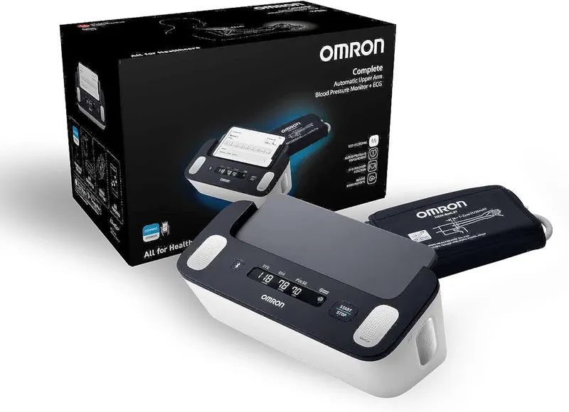 Omron Complete 2-in-1 Upper Arm Blood Pressure Monitor & Ecg Machine - AFib Detection, Bluetooth App Sync, Clinically Validated, Free 1-Year Premium App Access